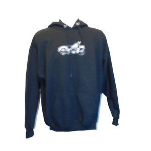 Port And Company Classic Adult Pullover Hooded Sweatshirt Sz.XL Black/White